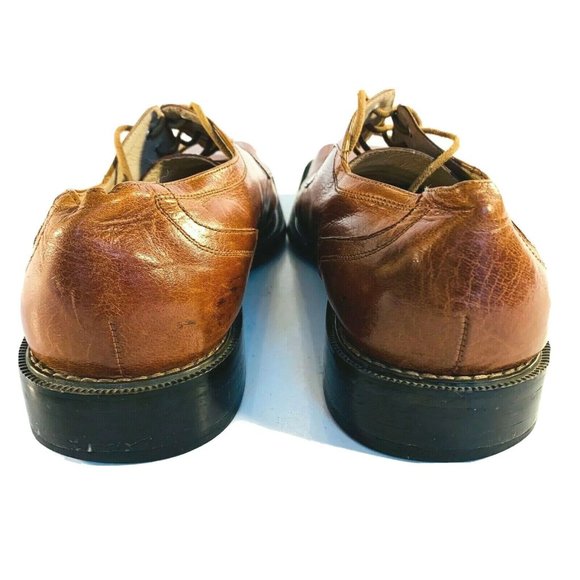 Giorgio V Mens Brown 10 D Leather Dress‎ Lace Up Square Toe Oxford Shoes - Picture 8 of 12